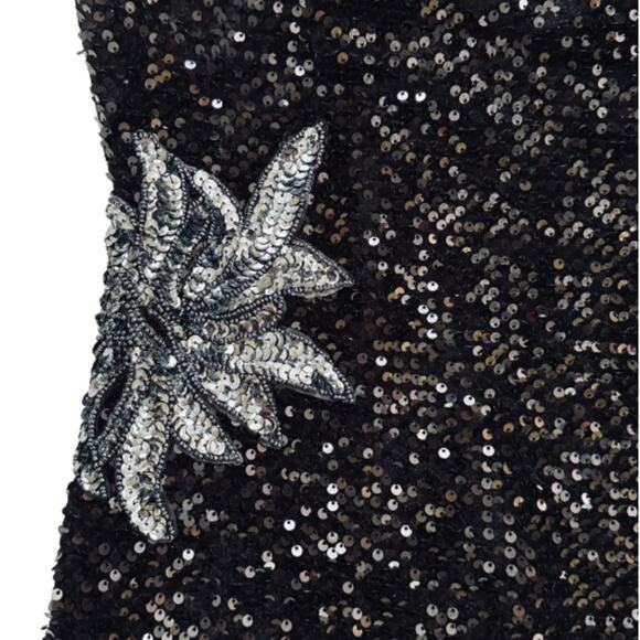 Gianni Bini Dress Vida Black Sequin Strapless Formal Black Tie Midi Size 2 NEW - Picture 10 of 15